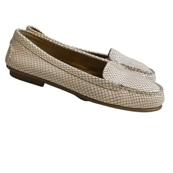Aerosoles Snake Print Loafer Beige Slip On Nu Day Shoes SZ 6 Comfy Casual - Picture 5 of 10